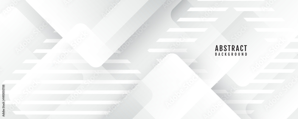 Wall mural 3d white grey abstract background overlap layer on bright space with cutout shape effect decoration.