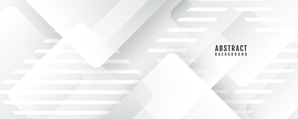 Fototapeta premium 3D white grey abstract background overlap layer on bright space with cutout shape effect decoration. Modern graphic design element squares lines style concept for web, flyer, card, or brochure cover