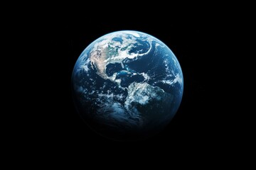 Naklejka premium Stunning view of planet earth from space capturing continents and oceans