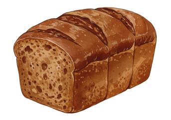 A loaf of sliced bread isolated on white background