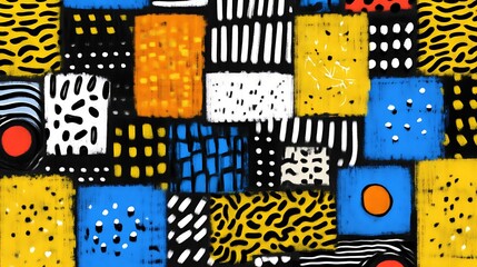 Abstract Colorful Patchwork Art Design