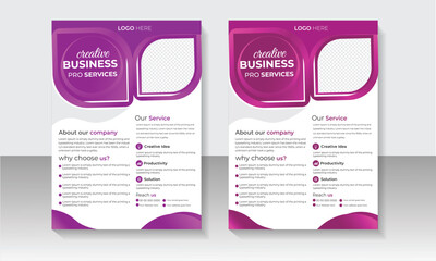 Corporate creative colorful business flyer template design set, abstract business flyer, vector template design or business poster template design