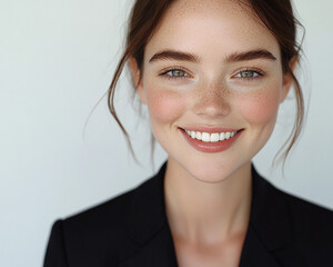 Beautiful woman close-up, doctor nurse care portrait close-up