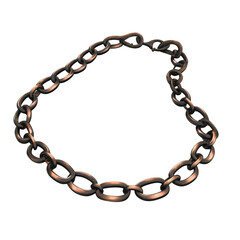 Obraz premium Vintage Copper Chain Links Isolated on White Background for Design Use