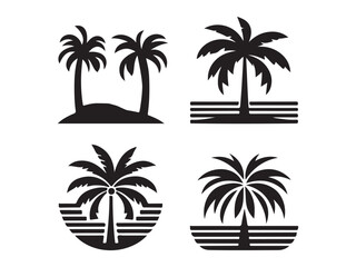 set of palm trees
