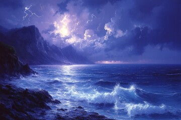 Obraz premium Stormy ocean coast