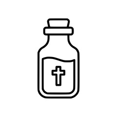 Obraz premium Holy water bottle icon depicting a cross 
