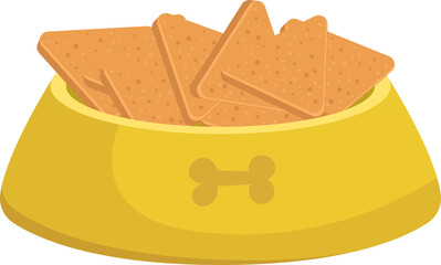 Dog bowl with food clipart design illustration