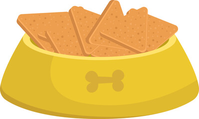 Dog bowl with food clipart design illustration
