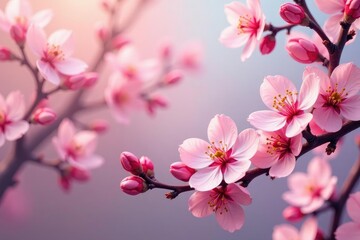 Obraz premium Delicate, intertwined blossoms, repeating motif, soft, petals, print