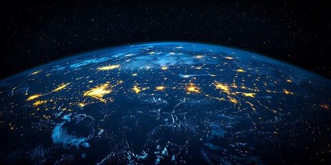 Obraz premium Earth Night Lights from Space