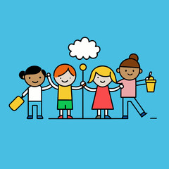 happy family with children