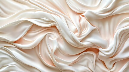 Obraz premium A close-up view of flowing, elegant, peach-toned silk fabric.