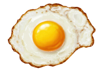 Fried egg, sunny side up isolated on white background