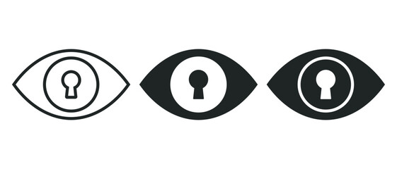 Obraz premium Eye with keyhole icon. Illustration vector