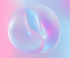 Obraz premium ethereal shape that appears to float against a soft, pastel background. The colors are a gentle blend of blues, pinks, and purples, creating a dreamy and calming effect.