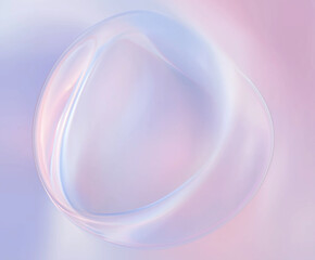 Obraz premium ethereal shape that appears to float against a soft, pastel background. The colors are a gentle blend of blues, pinks, and purples, creating a dreamy and calming effect.