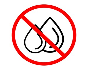 Water Restriction Prohibition Icon – Red Circle Line Art Vector