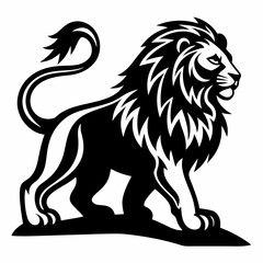 Obraz premium Silhouette of a lion 