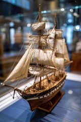Model ship display glass case