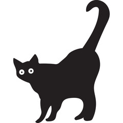 Expressive Funny Black Cat Silhouettes  Cute  Pose Collection