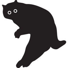 Expressive Funny Black Cat Silhouettes  Cute  Pose Collection