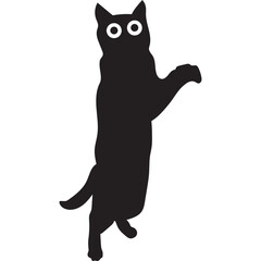 Expressive Funny Black Cat Silhouettes  Cute  Pose Collection