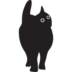 Expressive Funny Black Cat Silhouettes  Cute  Pose Collection