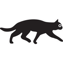 Expressive Funny Black Cat Silhouettes  Cute  Pose Collection