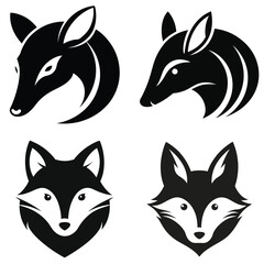 Animal Logos: A collection of stylized animal logos, featuring a range of designs perfect for branding, conveying a sense of nature, wildness, and a touch of contemporary design.