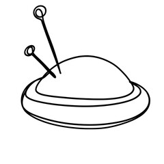 Pin cushion one continuous line art drawing
