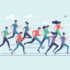 vector image of a person doing running exercise