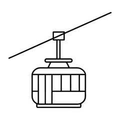 Cable Car Line Icon Vector. Mountain Gondola Lift