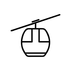 Fototapeta premium Cable Car Line Icon Vector. Mountain Gondola Lift