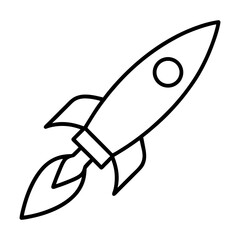 Fototapeta premium ocket Launch Space Vector Icon Line Art