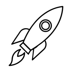 ocket Launch Space Vector Icon Line Art