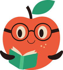 Obraz premium apple cartoon character