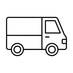 Fototapeta premium Delivery Truck Shipping Vector Icon Line Art