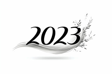 Obraz premium Elegant 2023 design with flowing lines and floral elements