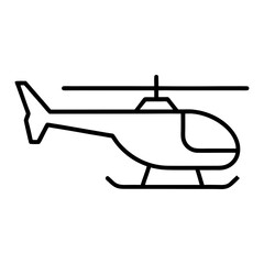 Helicopter Aircraft Aviation Vector Icon Line Art