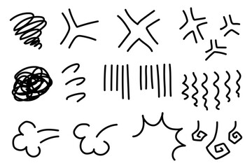 手描きあしらい01　漫画風エフェクトセット