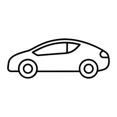 Electric Car Line Icon Vector