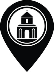 Location Icon Silhouette Vector | Map Pin Design in Minimal Black Style