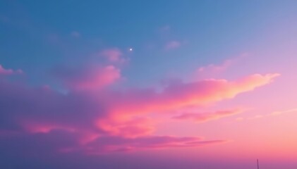 Fototapeta premium Smooth gradient of colors in evening sky with wispy clouds, colors, gradient