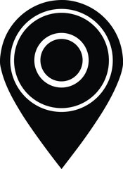 Location Icon Silhouette Vector | Map Pin Design in Minimal Black Style