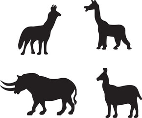Obraz premium set of animals silhouettes vector white background