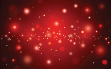 Red Sparkle Bokeh Light Effect. Romantic Glowing Abstract Background for Celebration and Festivity. Background decoration