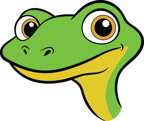gecko head mascot logo vector art illustration