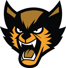 wolverine head mascot logo vector art illustration.