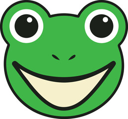 green frog logo vector art illustration
